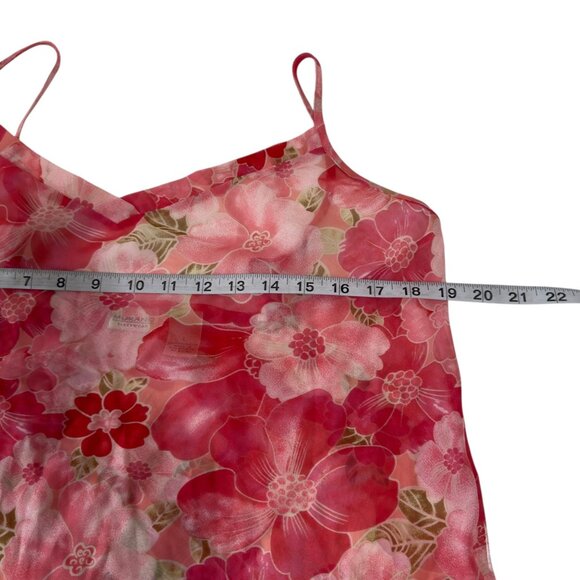 Murano Vintage Sleepwear Pink Floral Sheer Slip Dress Women SZ L 100% Polyester - Picture 5 of 12